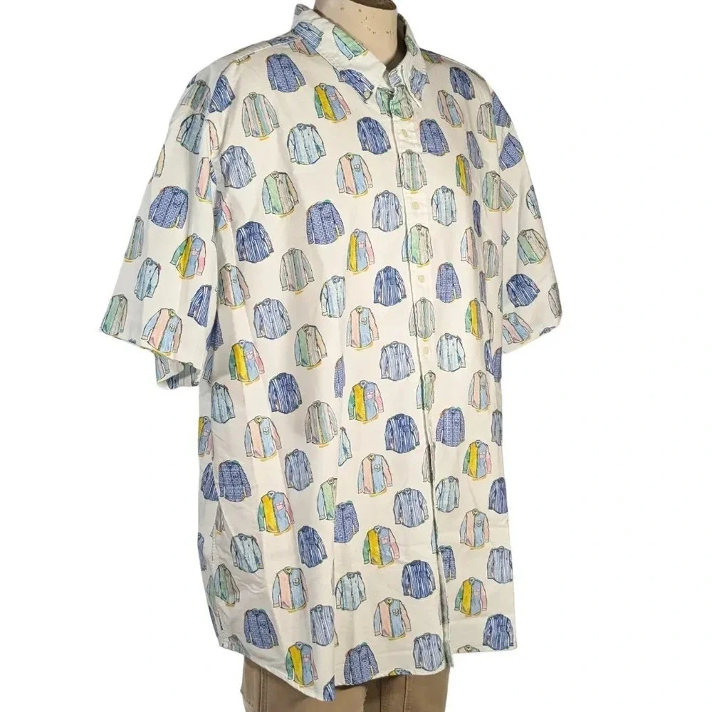 Polo Ralph Lauren Shirt Print Short Sleeve Men's Cotton Sz 4XB NWT $110